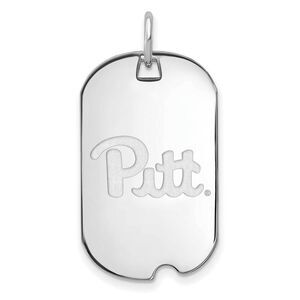10k White Gold U. of Pittsburgh Dog Tag Pendant